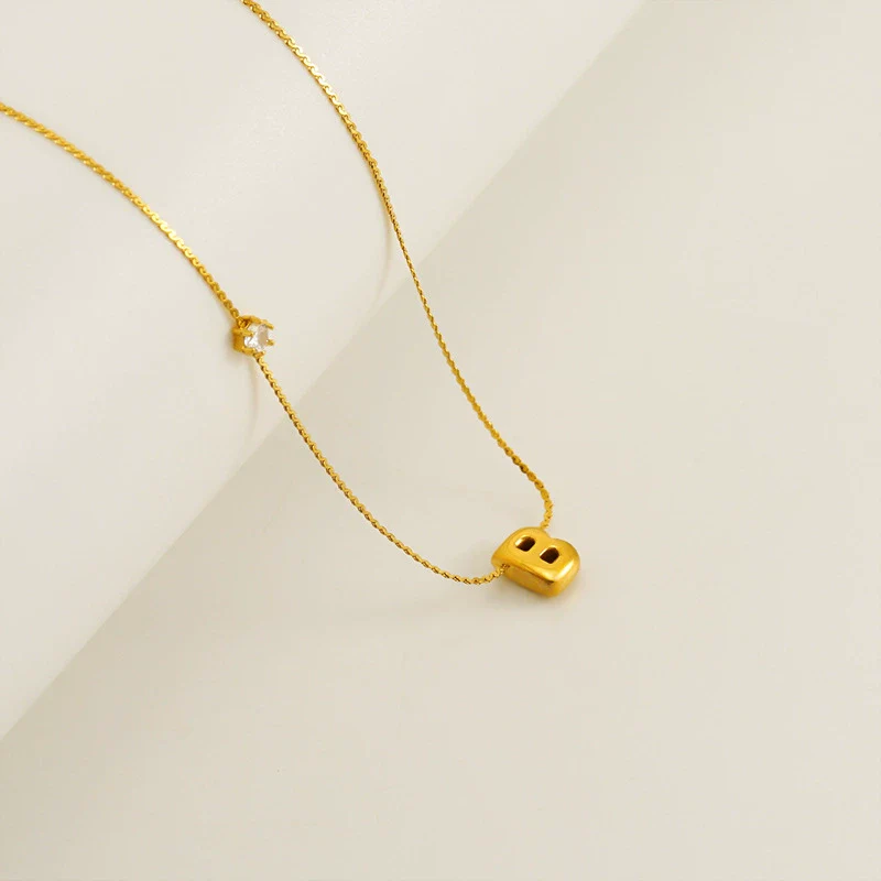Wholesale Clavicle Chain 316L Stainless Steel And 316L Stainless Steel With English Letter Pendant Electroplating Style For Women - Image 7