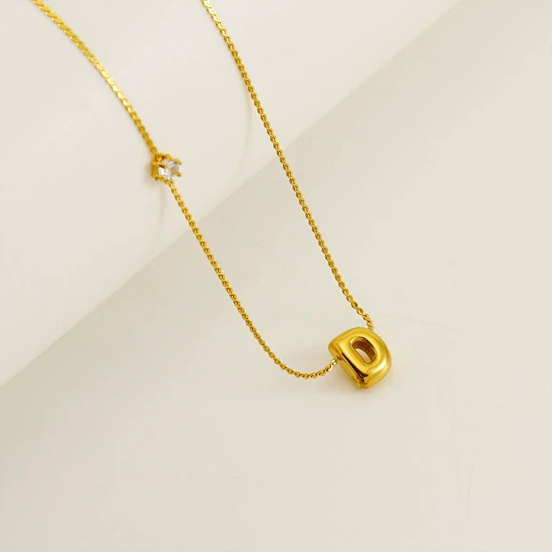 Wholesale Clavicle Chain 316L Stainless Steel And 316L Stainless Steel With English Letter Pendant Electroplating Style For Women - Image 9