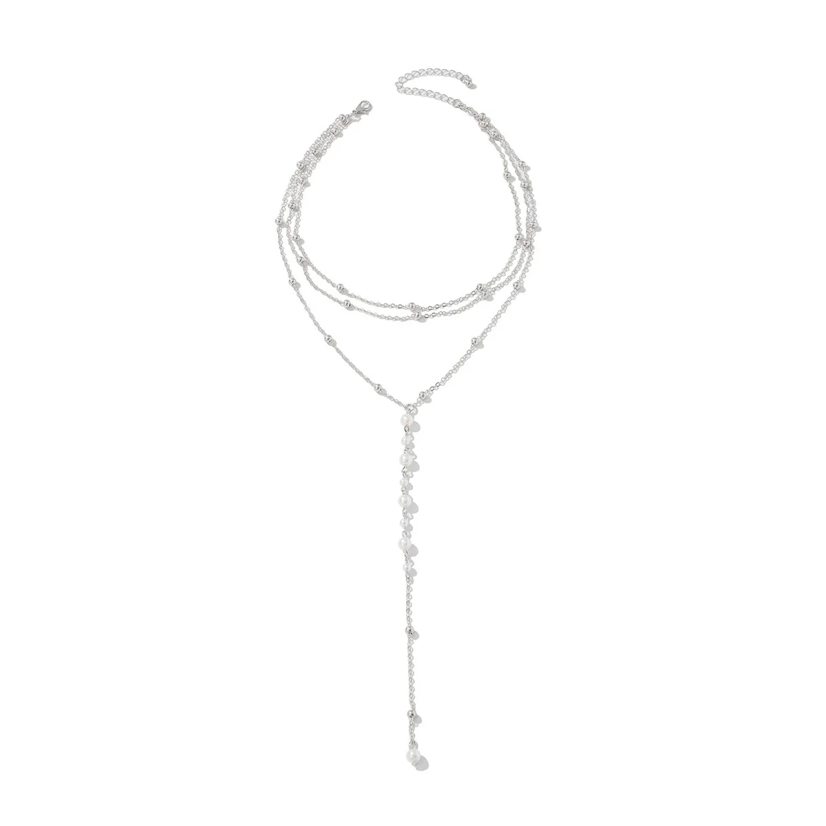 Wholesale Clavicle Necklace Imitation Pearl Copperclad Iron Geometric Electroplated - Image 5