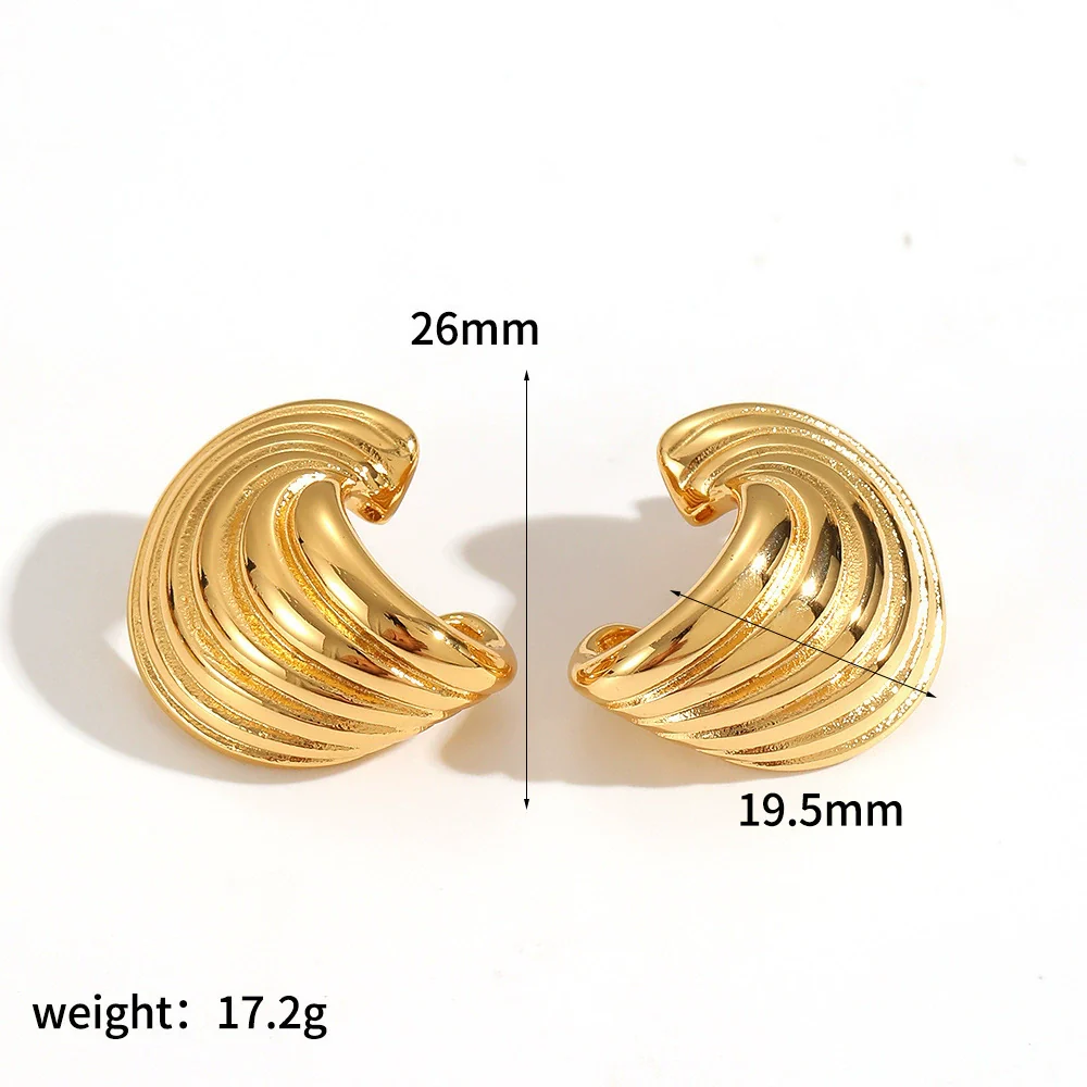 Wholesale Cold Style Geometric Stainless Steel Wingshaped Women's Earrings With Pvd Furnace Vacuum Real Gold Plating - Image 5
