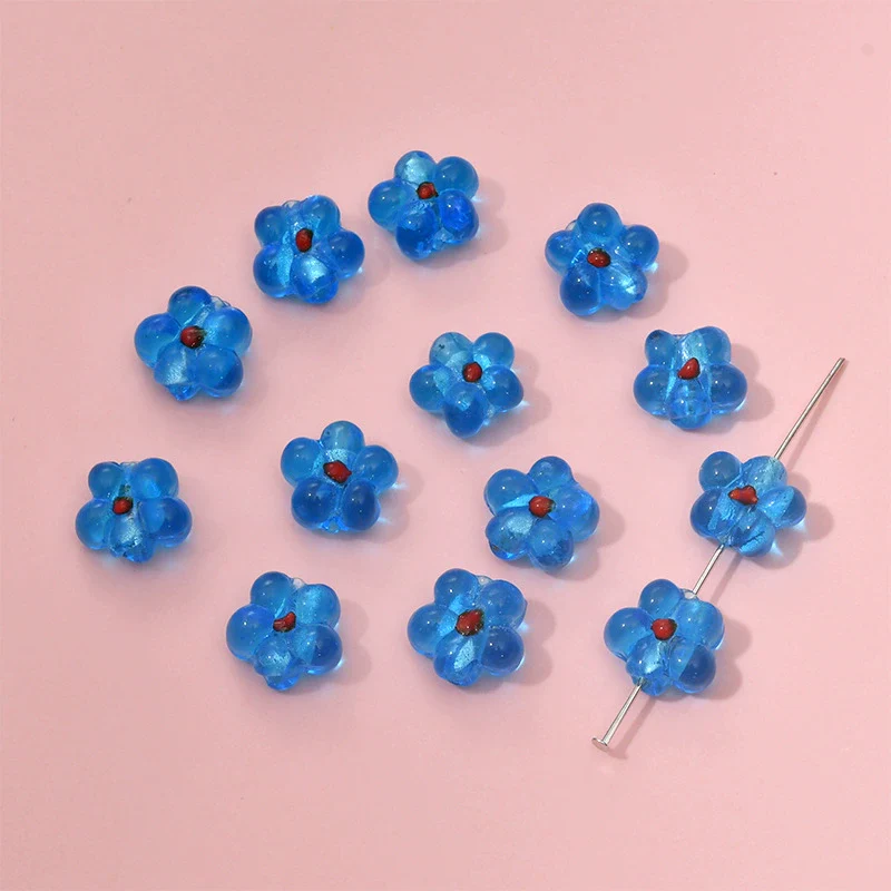 Wholesale Coloured Glaze Flower Beads Handpainted Diy Jewelry Accessories - Image 10