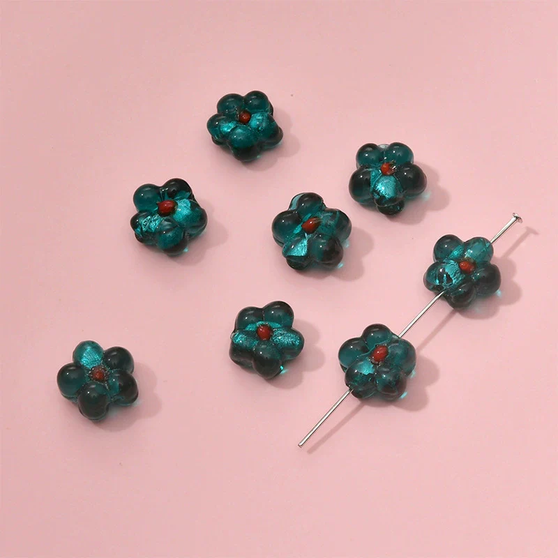 Wholesale Coloured Glaze Flower Beads Handpainted Diy Jewelry Accessories - Image 11