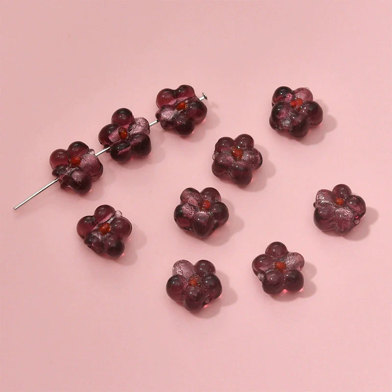 Wholesale Coloured Glaze Flower Beads Handpainted Diy Jewelry Accessories - Image 12