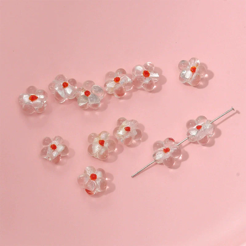 Wholesale Coloured Glaze Flower Beads Handpainted Diy Jewelry Accessories - Image 13