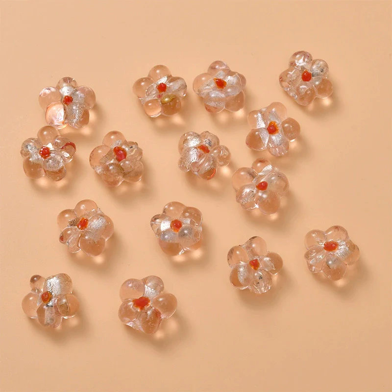 Wholesale Coloured Glaze Flower Beads Handpainted Diy Jewelry Accessories - Image 14