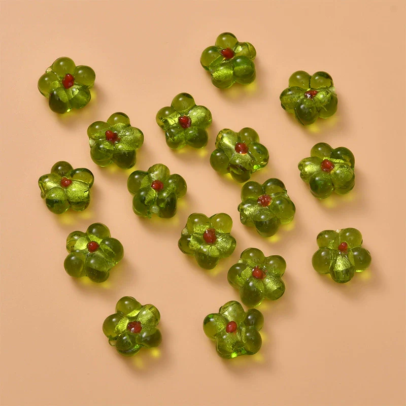 Wholesale Coloured Glaze Flower Beads Handpainted Diy Jewelry Accessories - Image 16