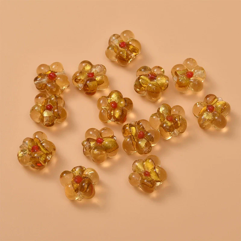 Wholesale Coloured Glaze Flower Beads Handpainted Diy Jewelry Accessories - Image 17