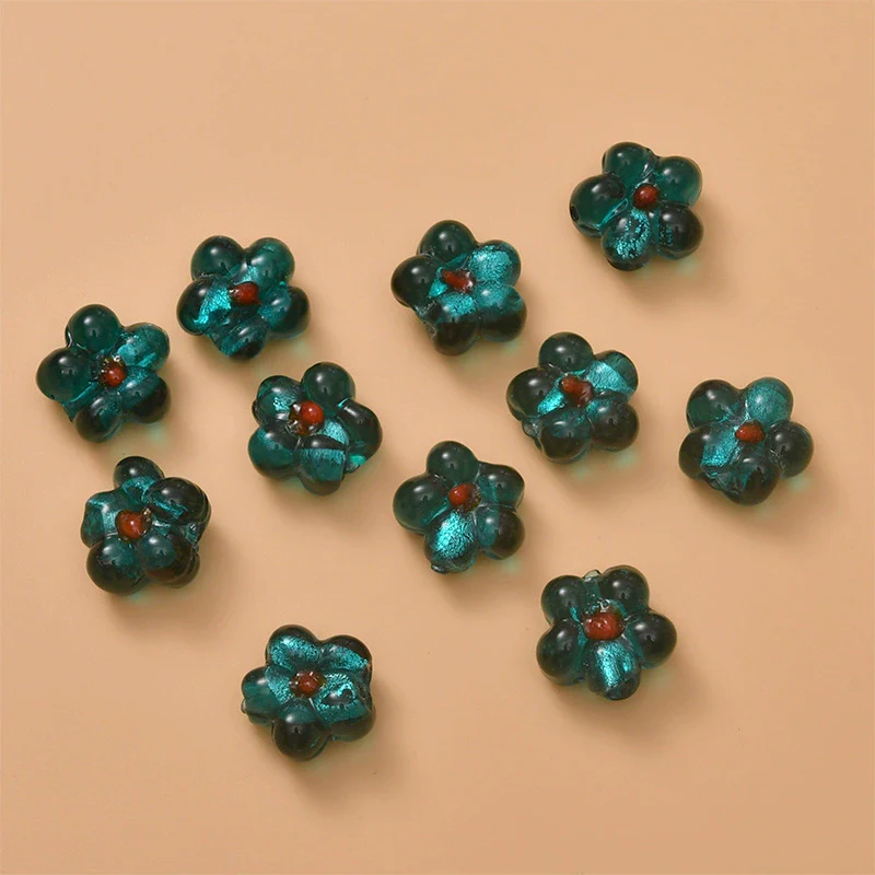 Wholesale Coloured Glaze Flower Beads Handpainted Diy Jewelry Accessories - Image 19