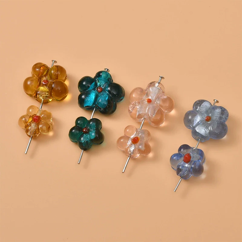 Wholesale Coloured Glaze Flower Beads Handpainted Diy Jewelry Accessories - Image 2