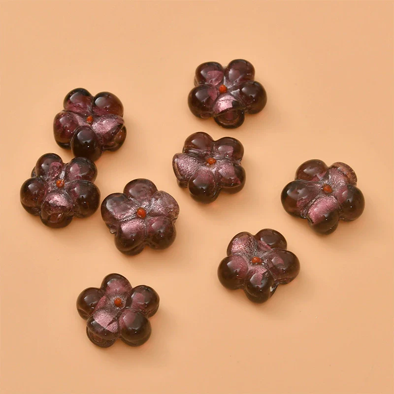 Wholesale Coloured Glaze Flower Beads Handpainted Diy Jewelry Accessories - Image 20