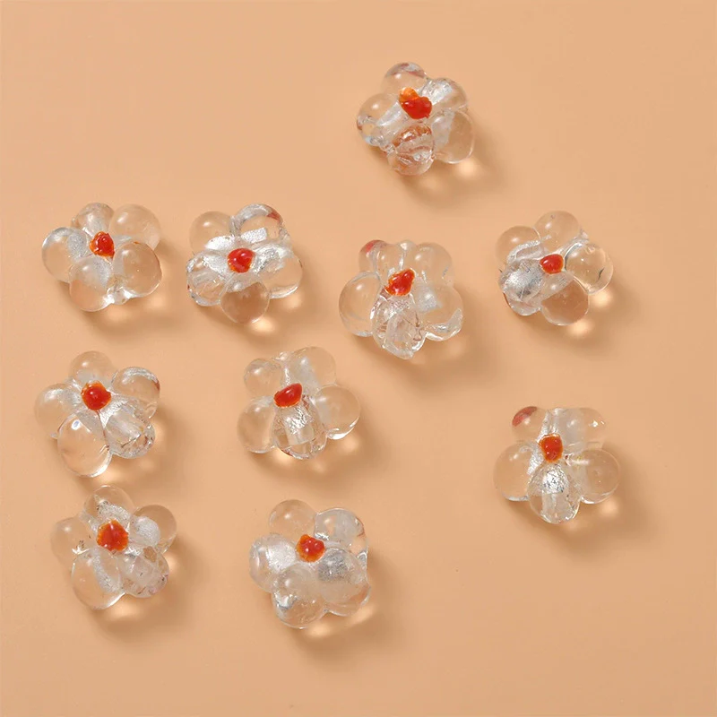 Wholesale Coloured Glaze Flower Beads Handpainted Diy Jewelry Accessories - Image 21