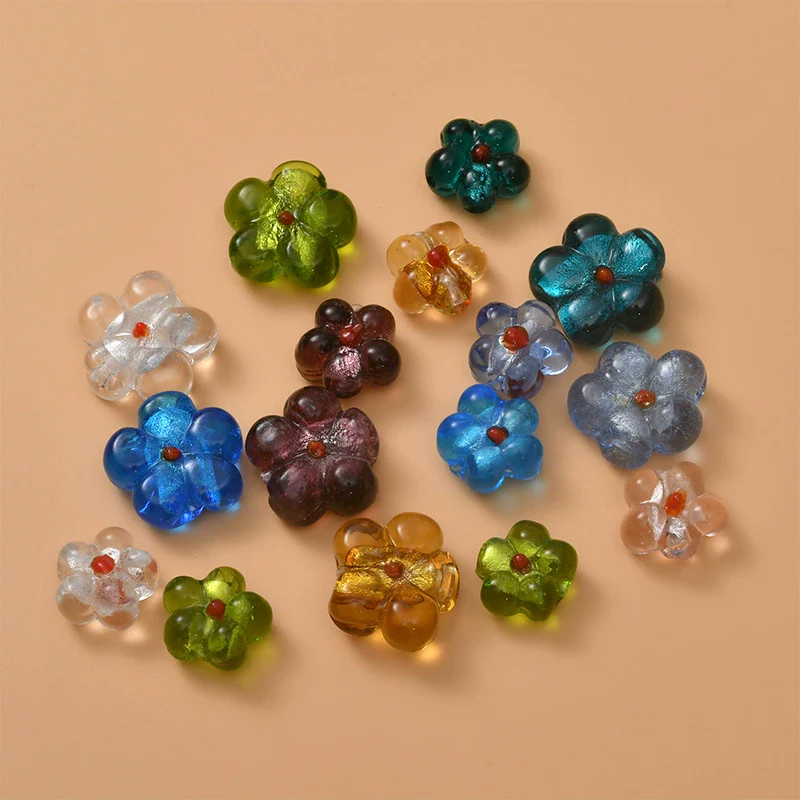 Wholesale Coloured Glaze Flower Beads Handpainted Diy Jewelry Accessories - Image 3