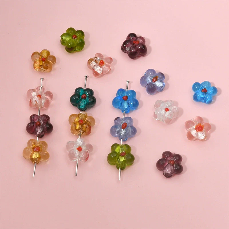 Wholesale Coloured Glaze Flower Beads Handpainted Diy Jewelry Accessories - Image 4
