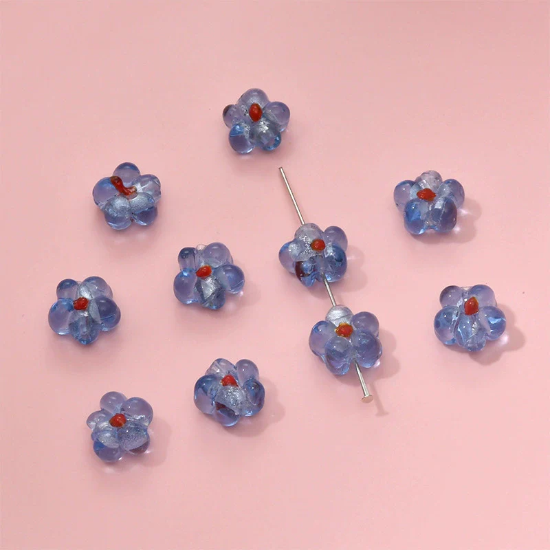 Wholesale Coloured Glaze Flower Beads Handpainted Diy Jewelry Accessories - Image 7