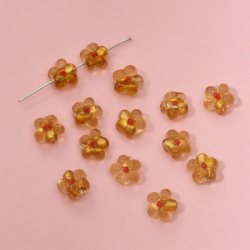 Wholesale Coloured Glaze Flower Beads Handpainted Diy Jewelry Accessories - Image 9