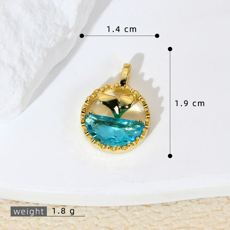 Wholesale Commuter Pendant Necklace Copper Gold Plated Animal Zodiac Micropaved Dolphin Single Pendant With Micro Zircon - Image 6