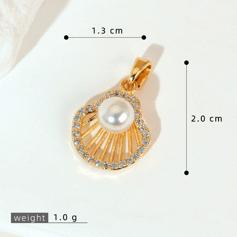 Wholesale Copper Accessories With Marine Shell Beads Micro Inlaid Hollow Pendant Necklace Earring Electroplating Simple Animal Design - Image 15