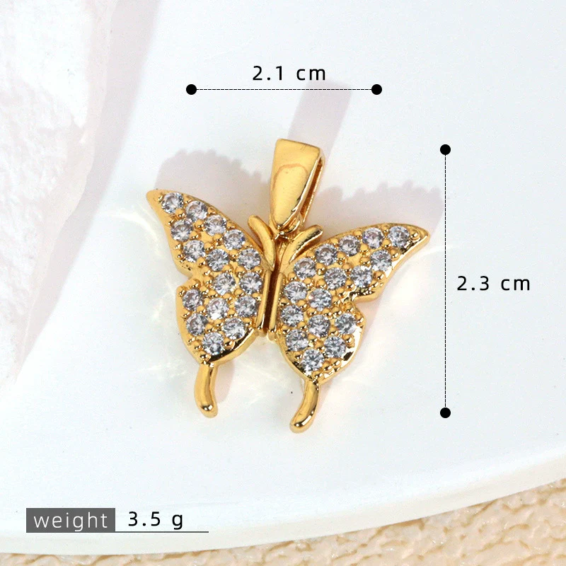 Wholesale Copper Animal Zodiac Style Butterfly Opening And Closing Necklace Pendant Electroplated Accessories Decorative Earrings Pendant - Image 8