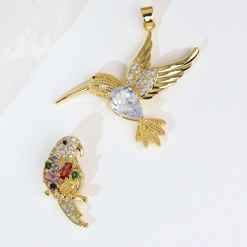 Wholesale Copper Animal Zodiac Style Electroplated Diy Handmade Angel Wings Bird Accessories Pendant For Bracelet And Necklace - Image 4
