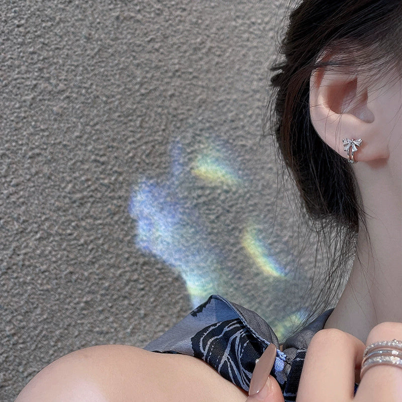 Wholesale Copper Butterfly Bow Electroplated Women's Earrings - Image 4