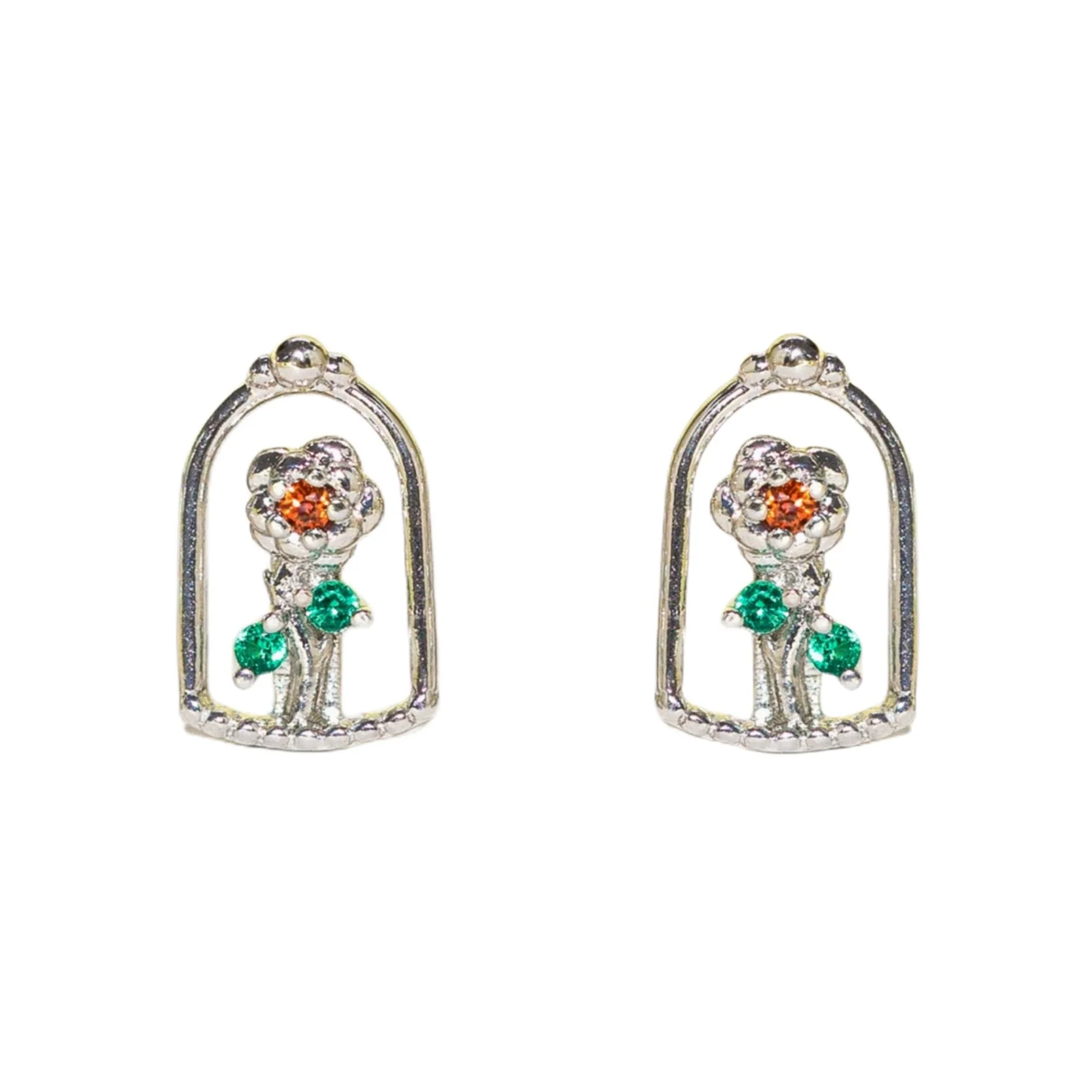 Wholesale Copper Cartoon Character Inlaid Zircon Threepiece Earrings Suit - Image 11