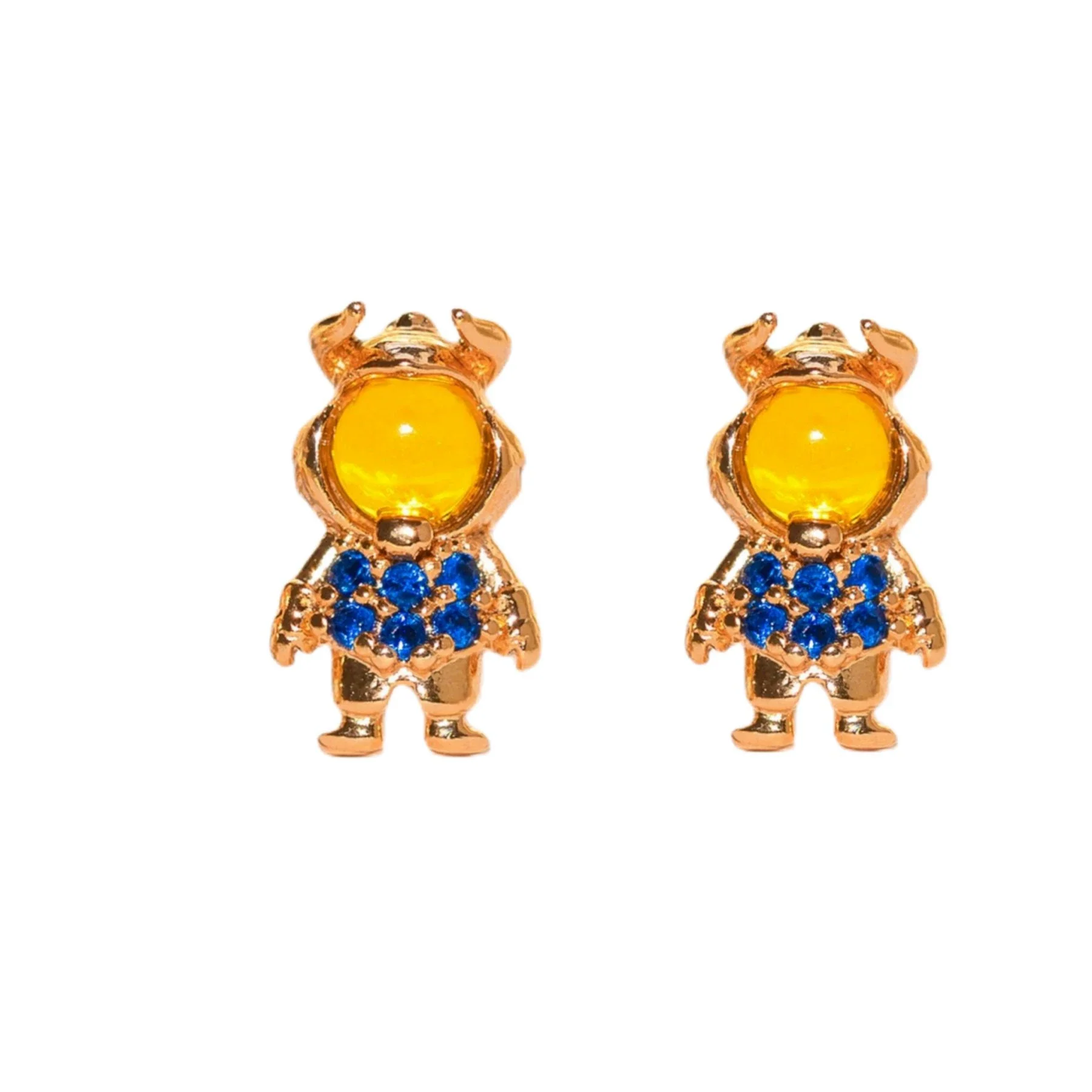 Wholesale Copper Cartoon Character Inlaid Zircon Threepiece Earrings Suit - Image 15