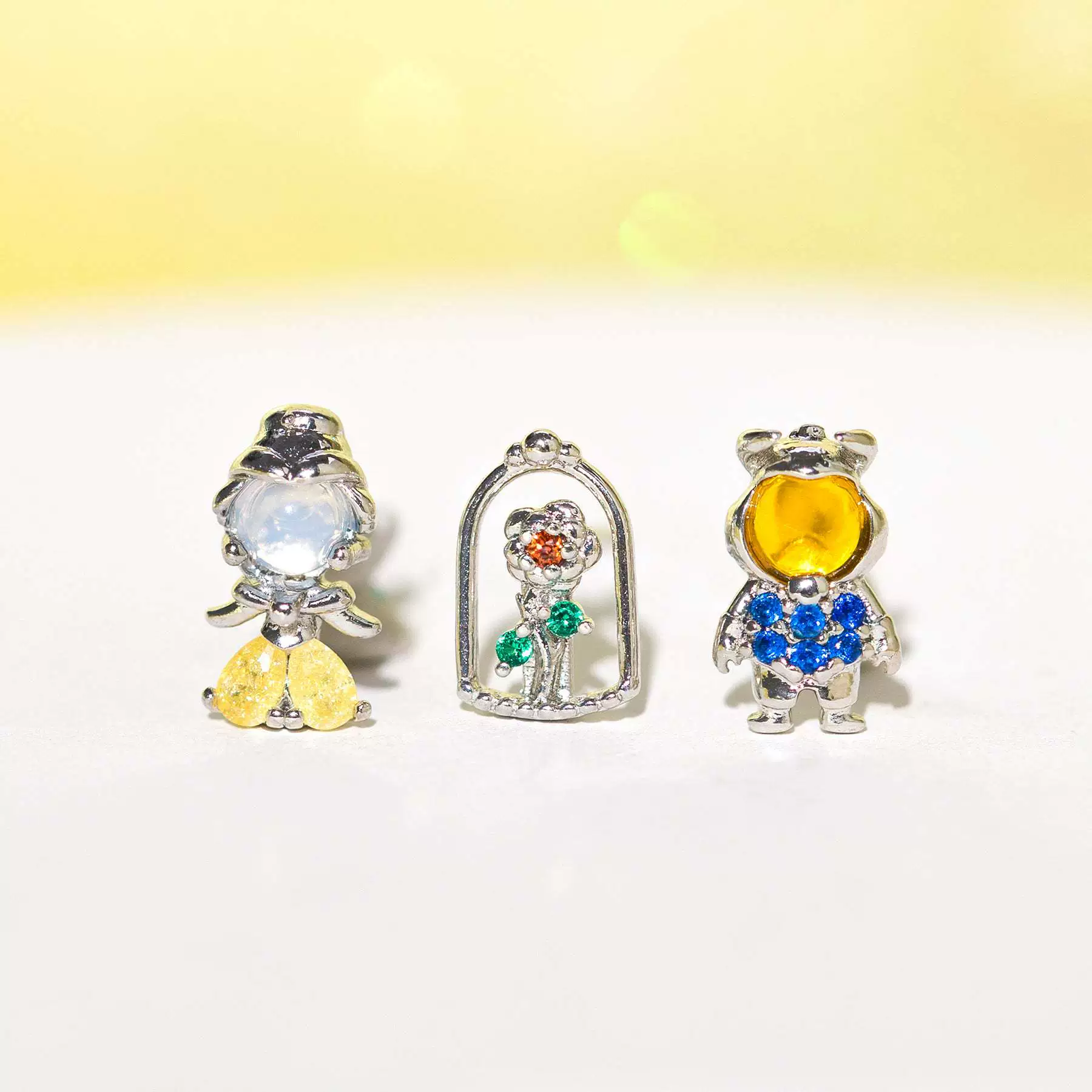Wholesale Copper Cartoon Character Inlaid Zircon Threepiece Earrings Suit - Image 2
