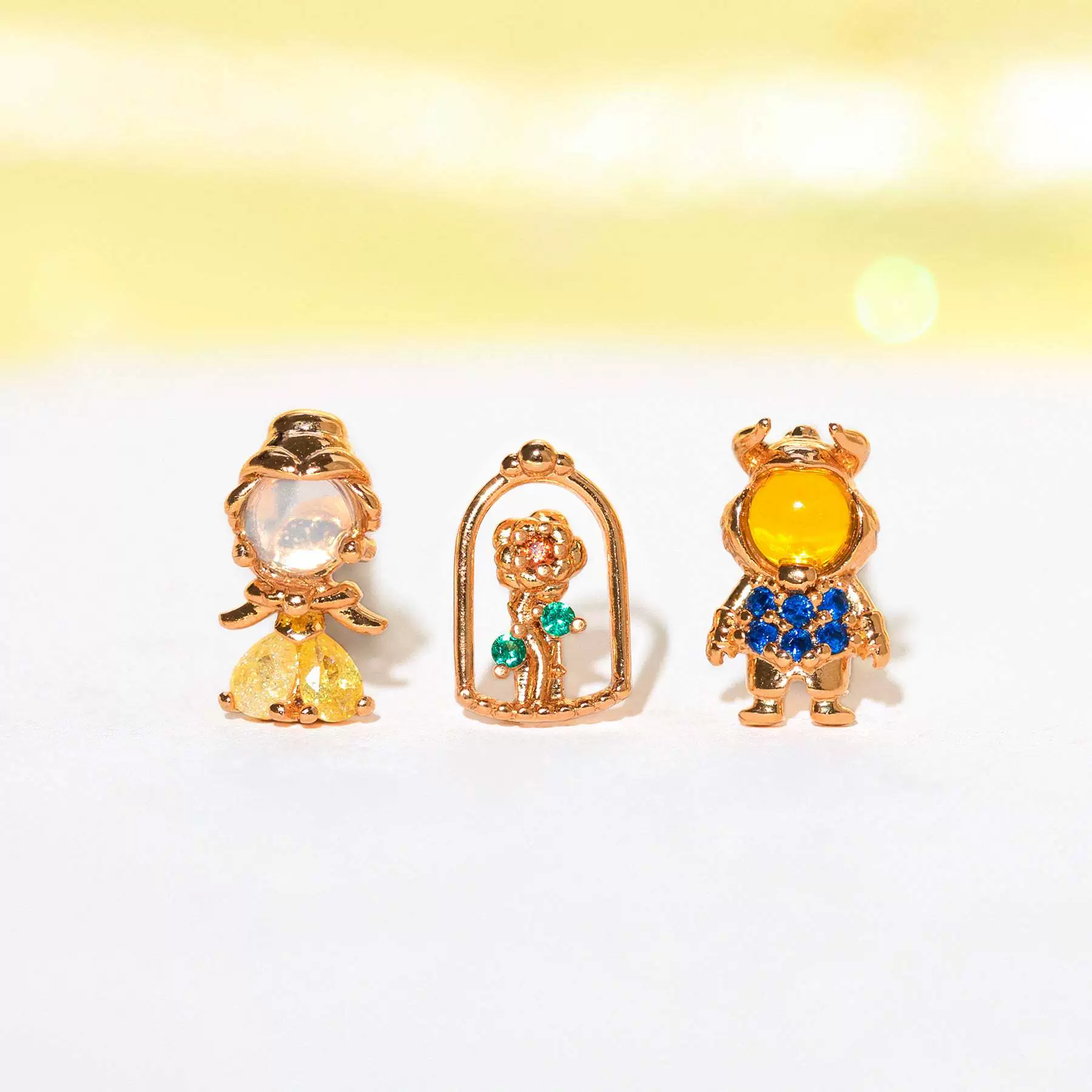 Wholesale Copper Cartoon Character Inlaid Zircon Threepiece Earrings Suit - Image 3
