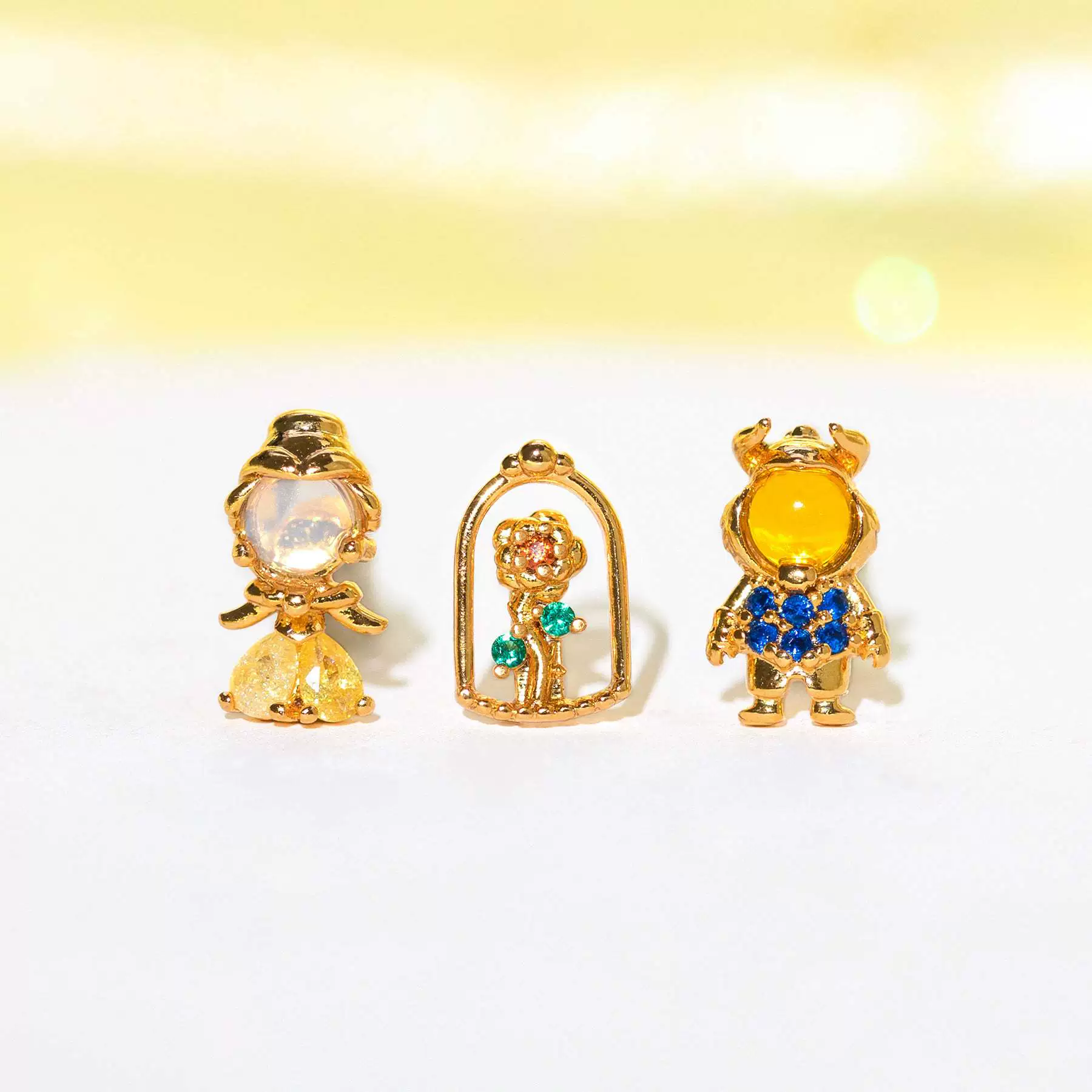 Wholesale Copper Cartoon Character Inlaid Zircon Threepiece Earrings Suit - Image 4