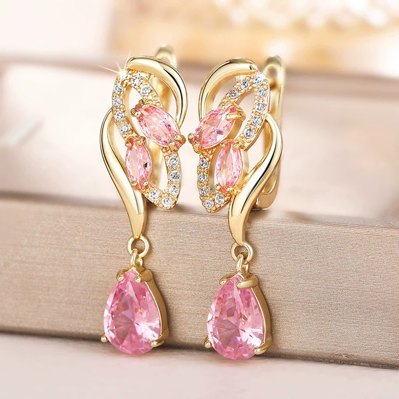 Wholesale Copper Drop Shape Elegant Natural Style Earrings - Image 2