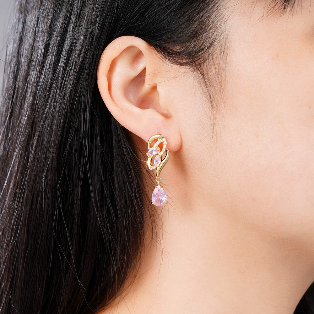Wholesale Copper Drop Shape Elegant Natural Style Earrings - Image 3
