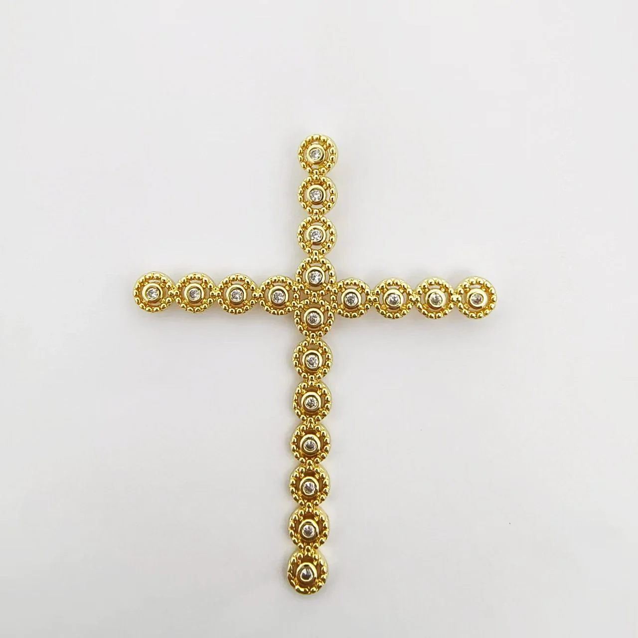 Wholesale Copper Electroplated Cross Pendant Necklace With Microinlaid Zircon And Pearl Hollow Design Jewelry Accessories - Image 13