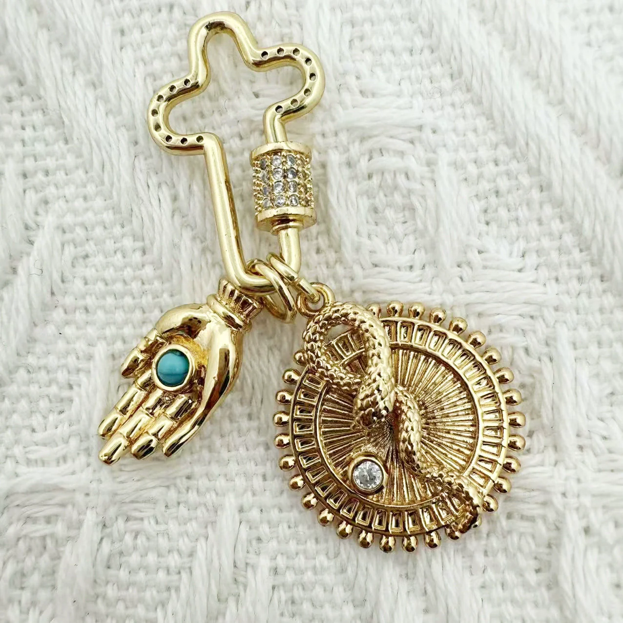 Wholesale Copper Electroplated Inlaid Zircon Pendant Accessories For Women Necklace Bracelet - Image 15