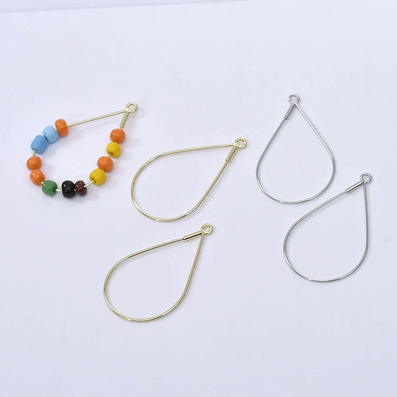 Wholesale Copper Electroplated Water Drop Beaded Pendant Handmade Earrings Accessories - Image 3