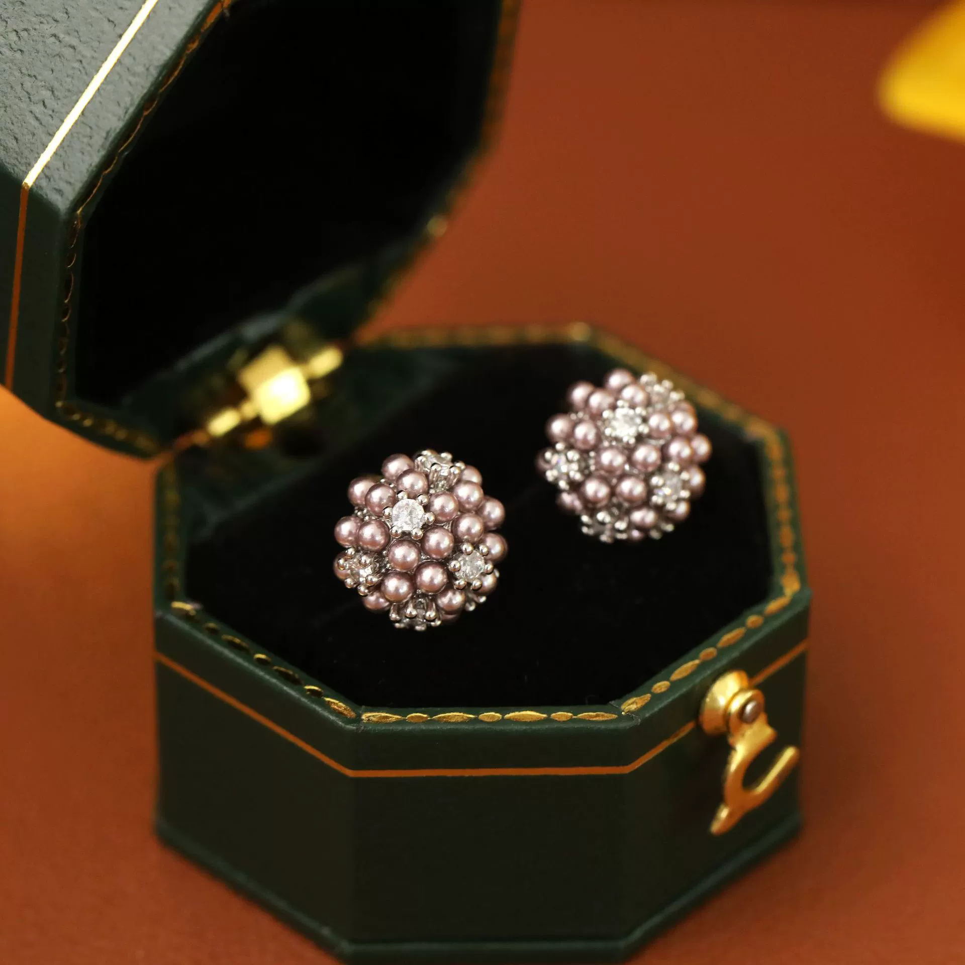 Wholesale Copper Flower Geometric Design Electroplated Earrings