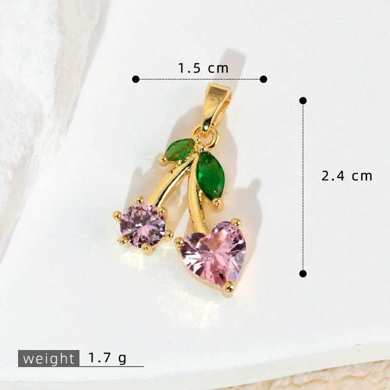 Wholesale Copper Fruit Pattern Pendant Collarbone Necklace With Oil Dropping Design And Electroplating Processing - Image 8