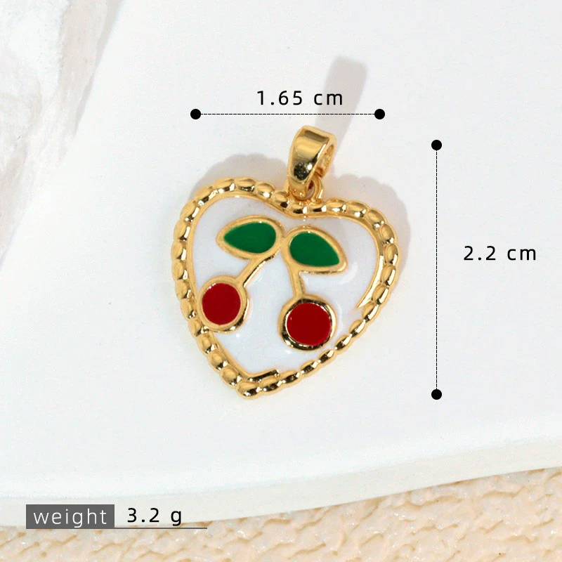 Wholesale Copper Fruit Pattern Pendant Collarbone Necklace With Oil Dropping Design And Electroplating Processing - Image 9