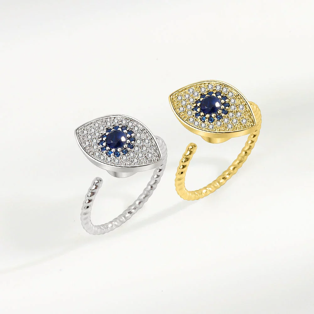 Wholesale Copper Geometric Devil's Eye Rotating Women's Ring Light Luxury Style - Image 3