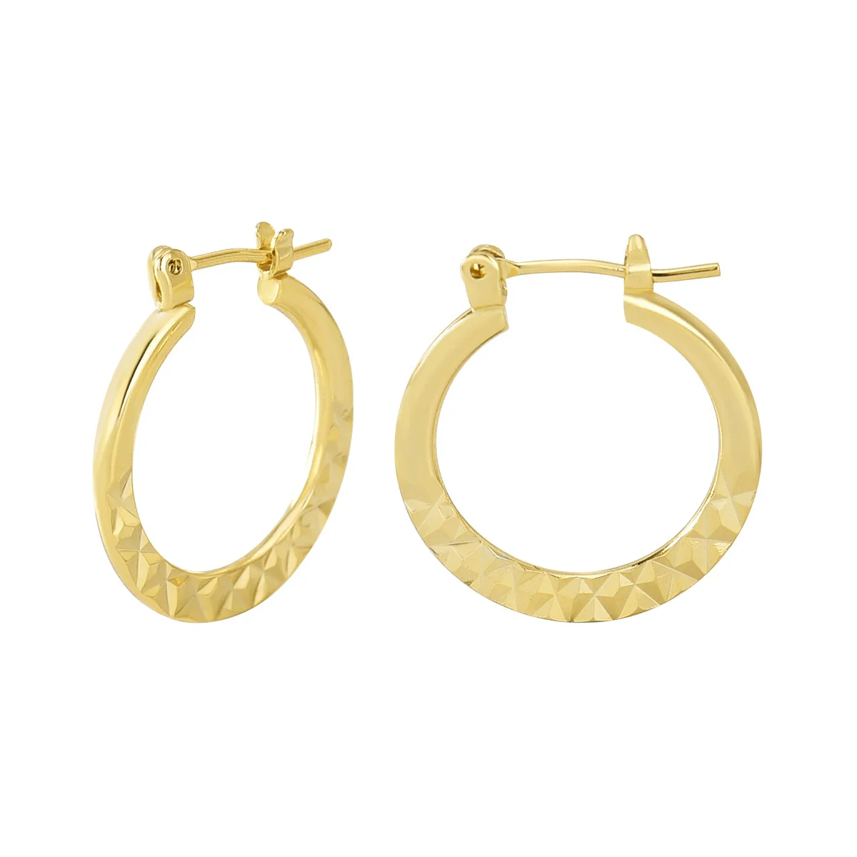 Wholesale Copper Geometric Light Luxury Embossed Electroplated Women's Circle Earrings - Image 4