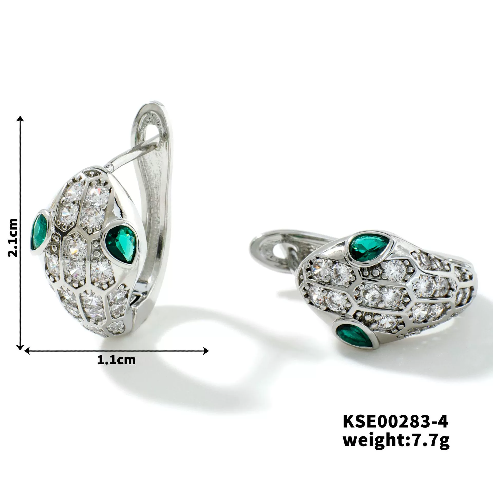 Wholesale Copper Geometric Microinlaid Zircon Earrings For Women - Image 9