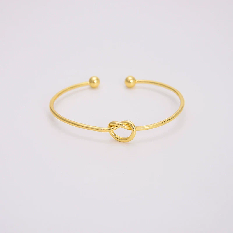 Wholesale Copper Geometric Opening Bracelet For Women 18K Gold Plated - Image 26