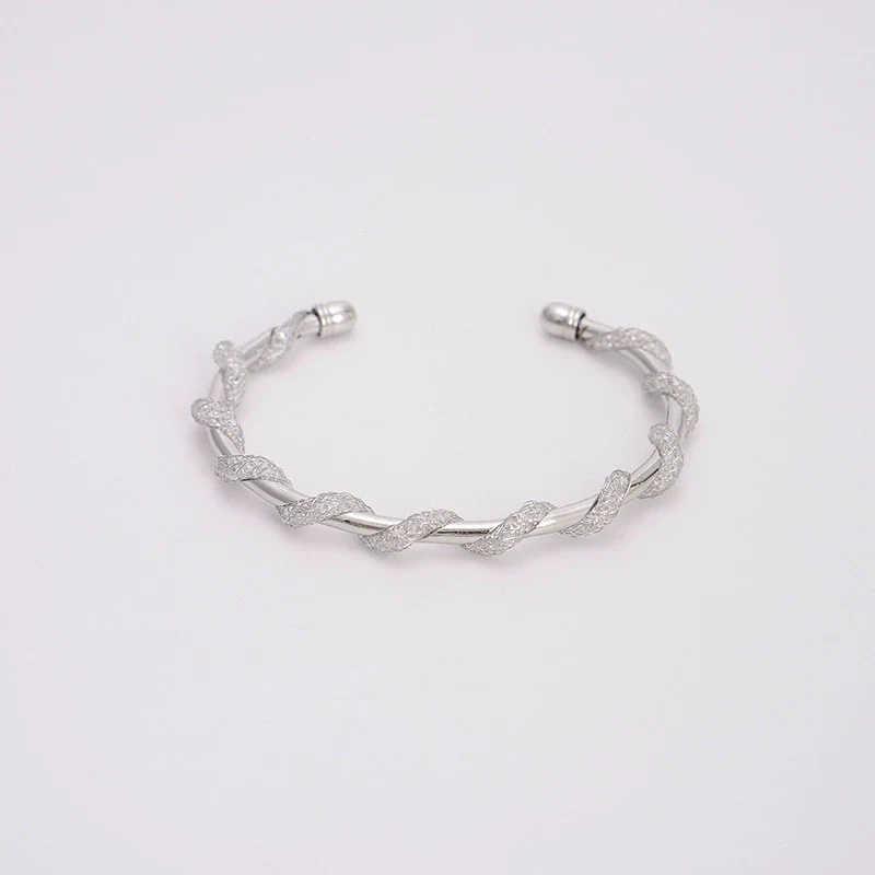 Wholesale Copper Geometric Opening Bracelet For Women 18K Gold Plated - Image 33