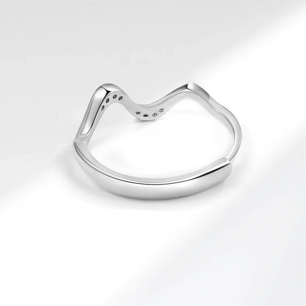 Wholesale Copper Geometric Water Ripple Opening Adjustable Women's Tail Ring Electroplated Jewelry - Image 4