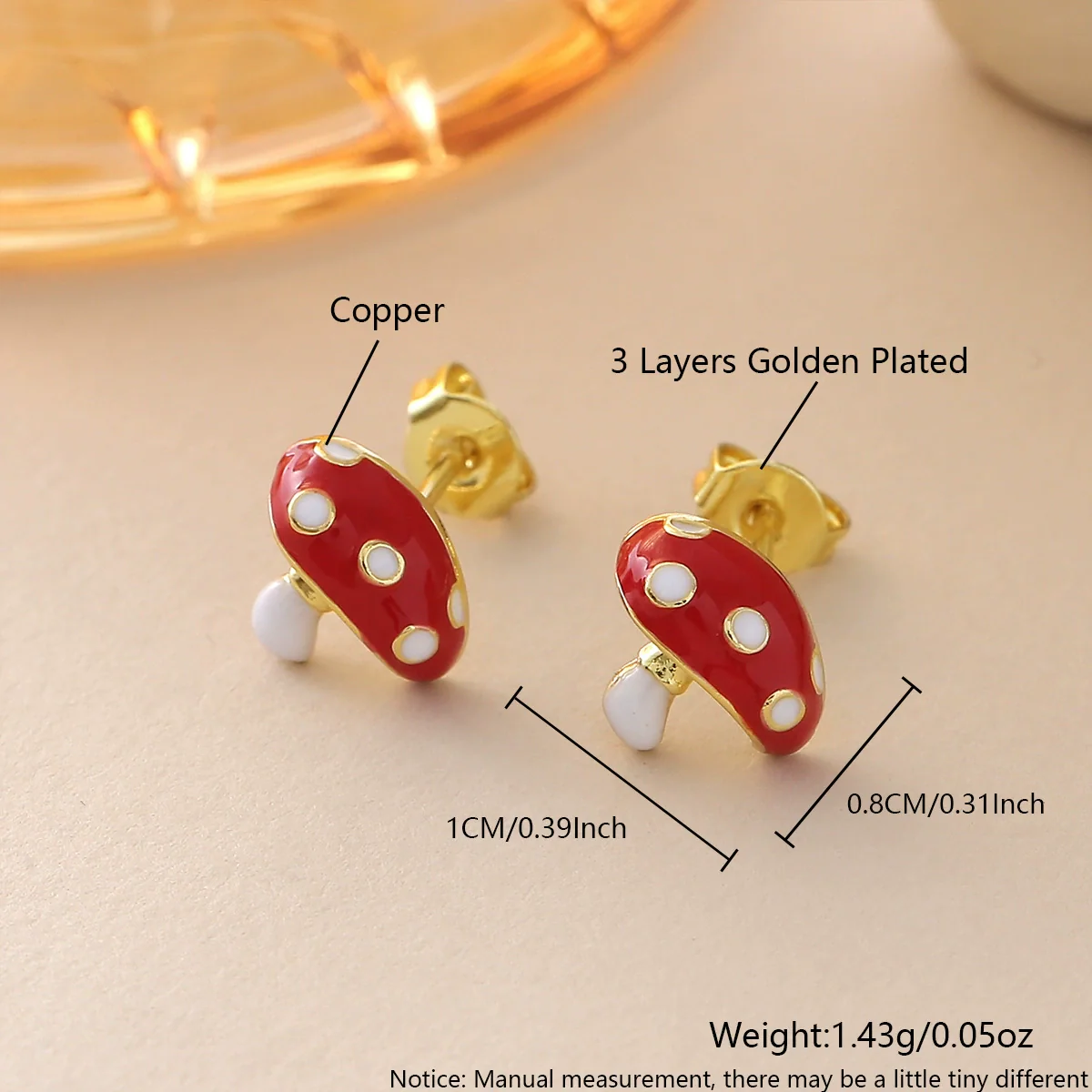 Wholesale Copper Goldplated Fruitshaped Diamondstudded Earrings For Women In Sweet Cool Style - Image 10