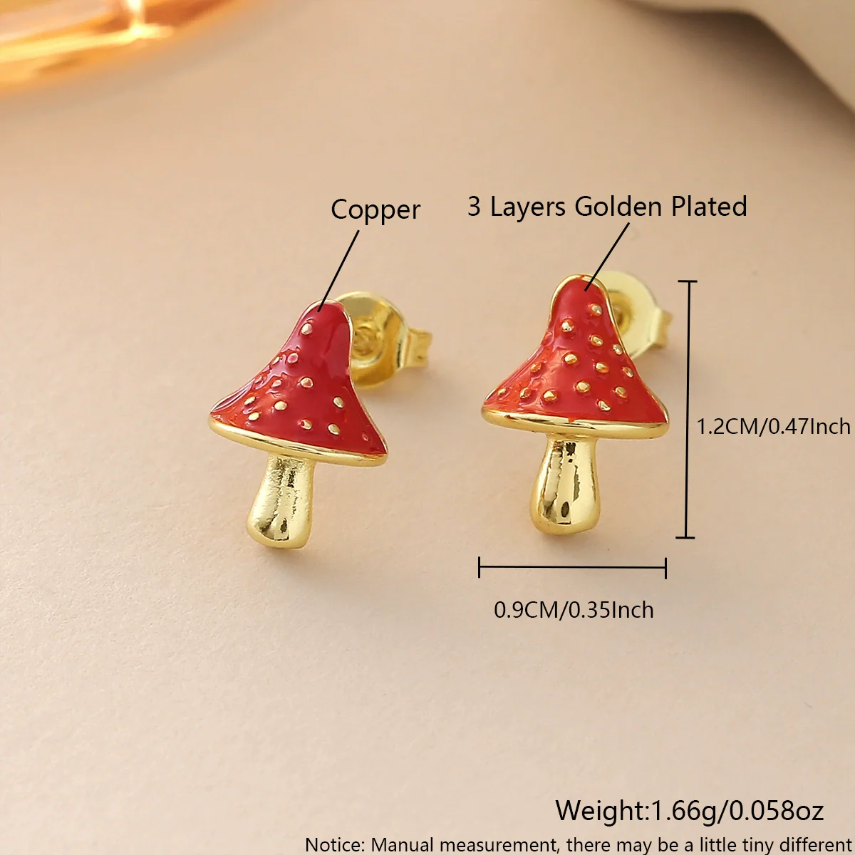 Wholesale Copper Goldplated Fruitshaped Diamondstudded Earrings For Women In Sweet Cool Style - Image 7