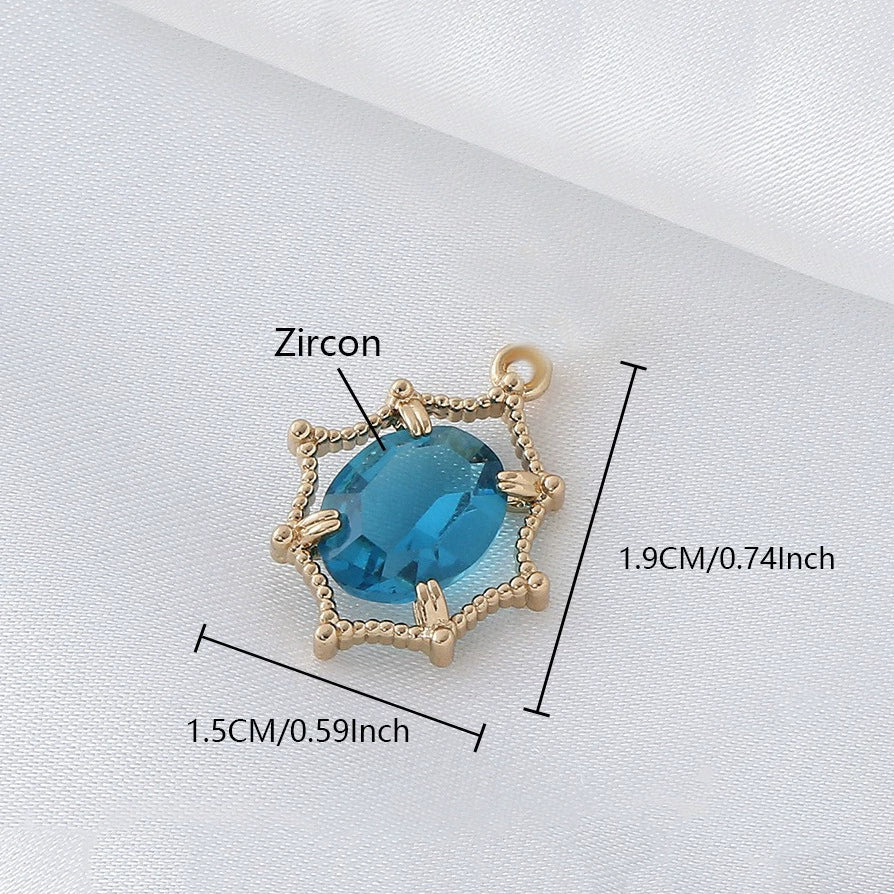 Wholesale Copper Goldplated Geometric Inlaid Zircon Crystal Pendant Jewelry Accessories For Diy Hair Bracelet Necklace - Image 12