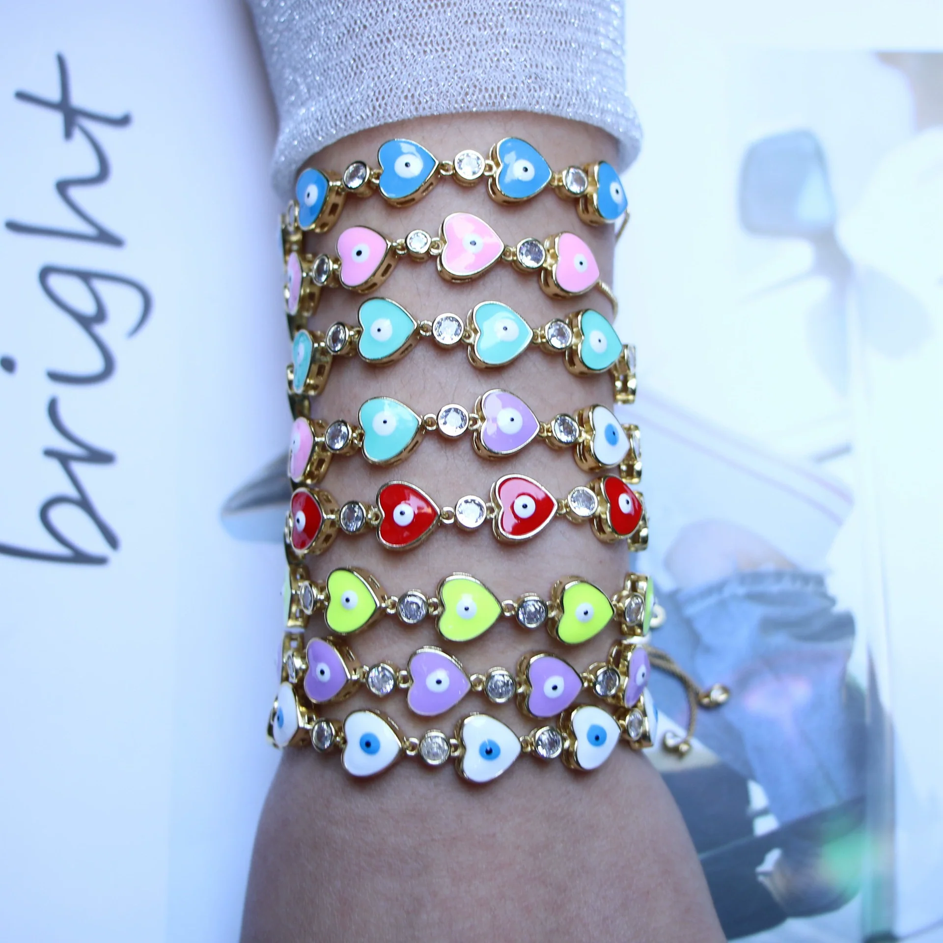 Wholesale Copper Heart Shape Electroplating Personality Bracelet - Image 3