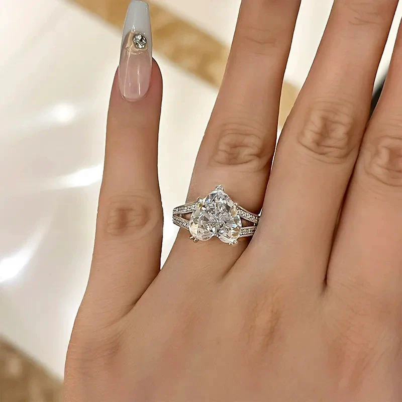 Wholesale Copper Heart Shape Ring With Zircon For Women - Image 3