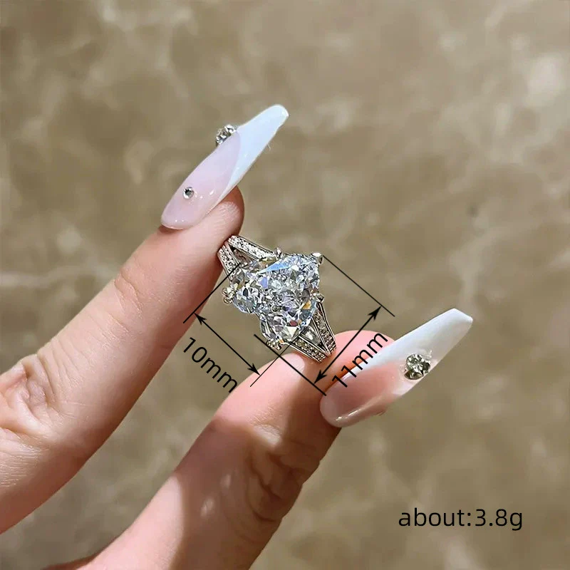 Wholesale Copper Heart Shape Ring With Zircon For Women - Image 5