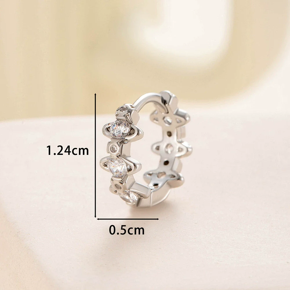 Wholesale Copper Inlaid Zircon Saturn Earring For Girls - Image 5
